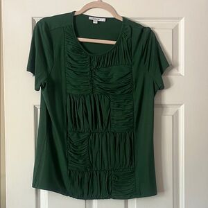 Chico's Forest Green Ruched Blouse